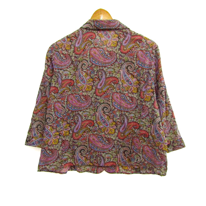 レリアン 11サイズ ブラウン系ペイズリー柄 半袖 チュニック