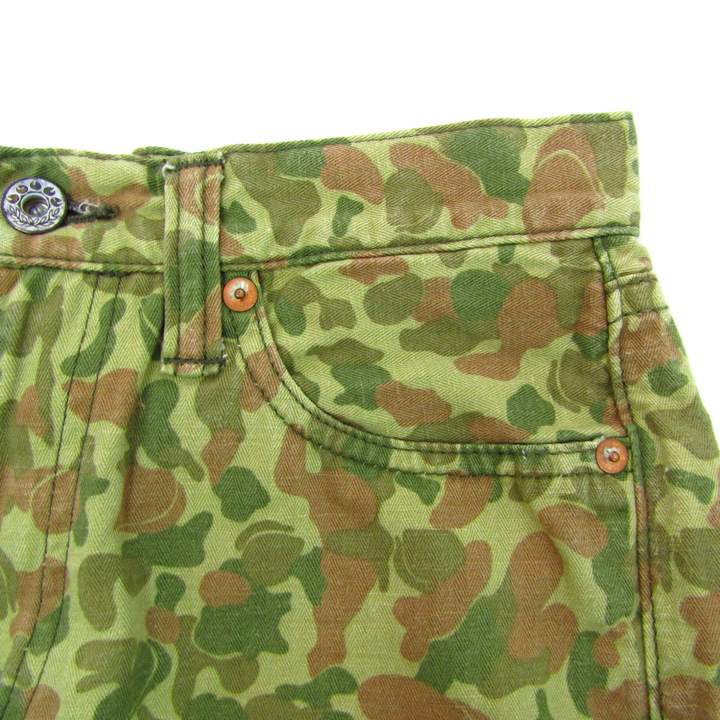 桃太郎ジーンズ デニムパンツ ボトムス ハーフ カモフラ柄 迷彩