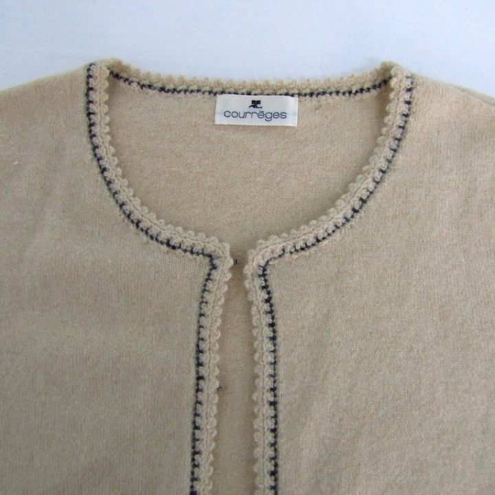 クレージュ アンサンブル トップス 長袖カーディガン 半袖ニット アンゴラ混 レディース 9Rサイズ ベージュ courreges クレージュ アンサンブル トップス 長袖カーディガン 半袖ニット