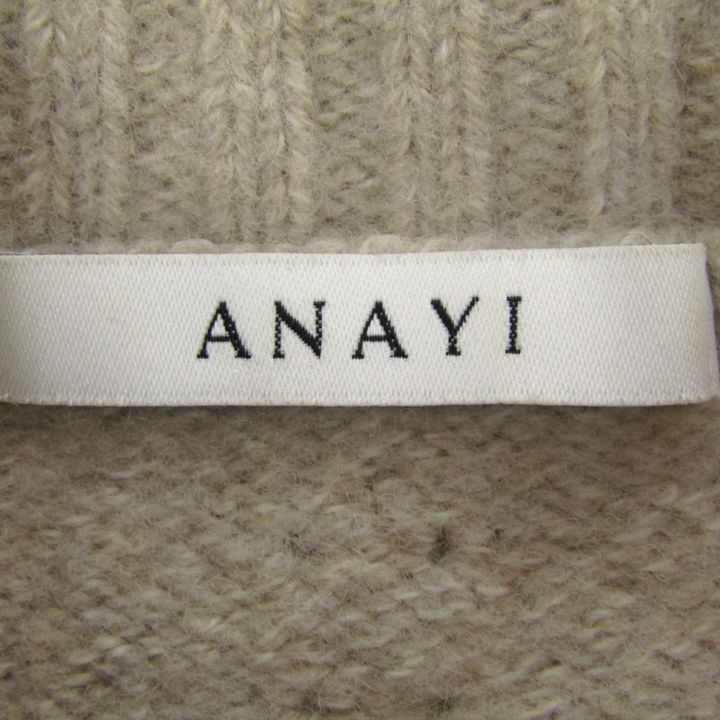 アナイ セーター トップス 長袖 ハイネック ニット レディース 38サイズ ベージュ ANAYI アナイ セーター トップス 長袖 ハイネック ニット レディース