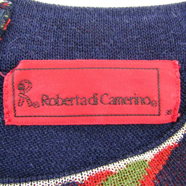 ロベルタ・ディ・カメリーノ ニットワンピース トップス 半袖 リネン混  