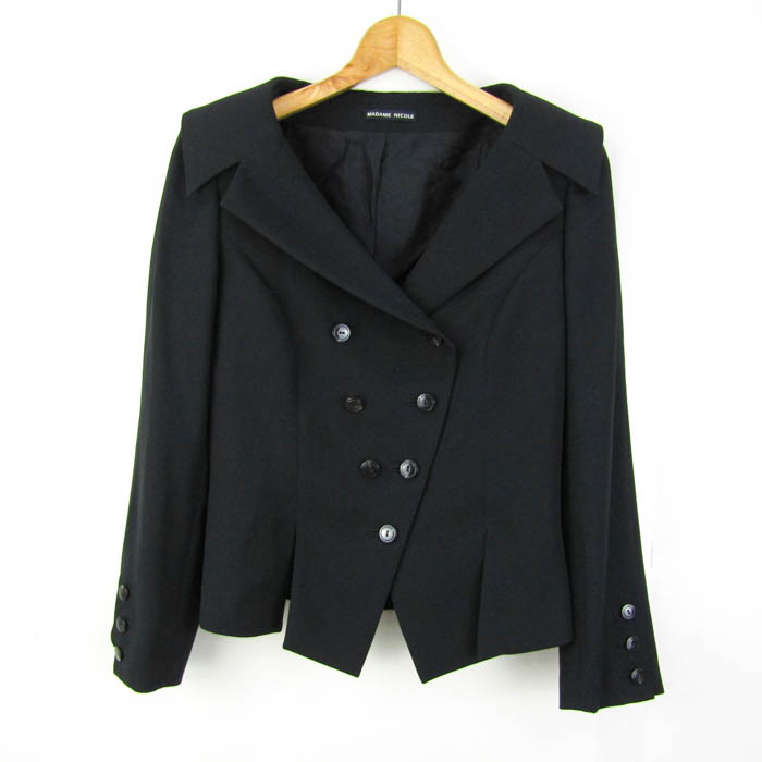 マダムニコルのロングコート レディース ブラック マダムニコル レザー