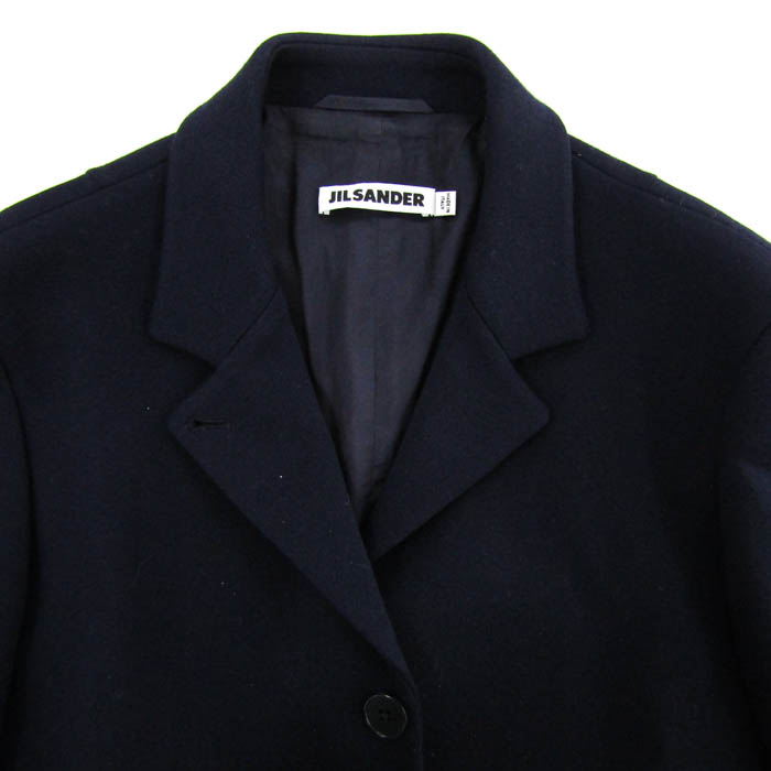 ジルサンダー JIL SANDER NAVY イタリア製 バッククロス ノースリーブシャツブラウス 36