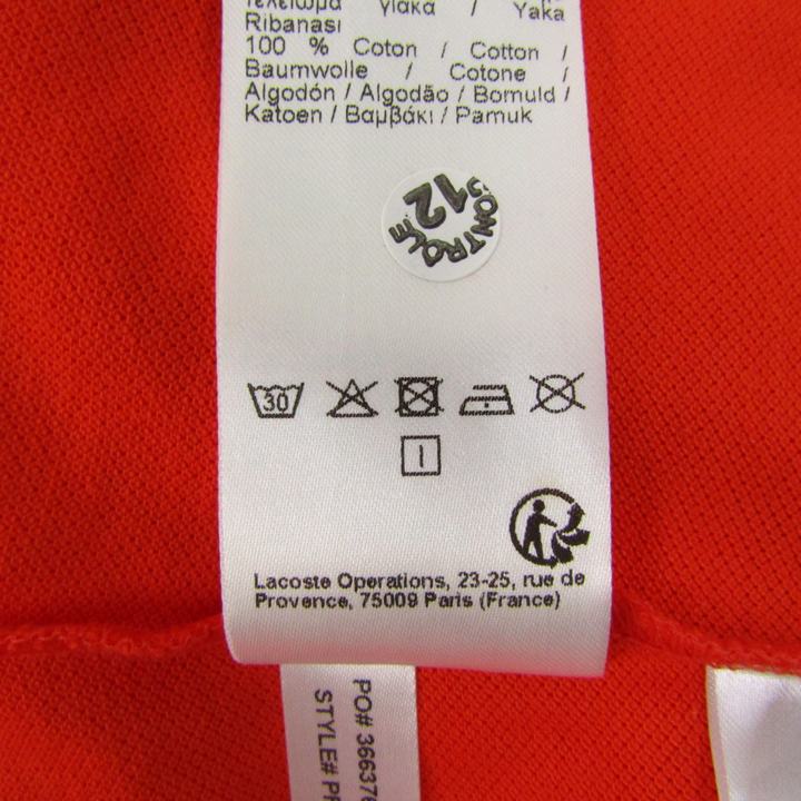 ラコステ ローランギャロス ポロシャツ 半袖 トップス レディース 38サイズ オレンジ LACOSTE LACOSTE - ラコステ ローランギャロス ポロシャツ 半袖 トップス