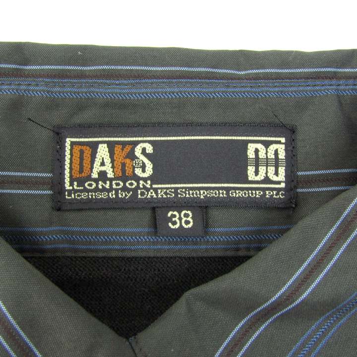 ダックス ドッキングニット シャツ 長袖 トップス レディース 38サイズ ダークグレー×ブルー系 DAKS ダックス ドッキングニット シャツ 長袖 トップス レディース 38