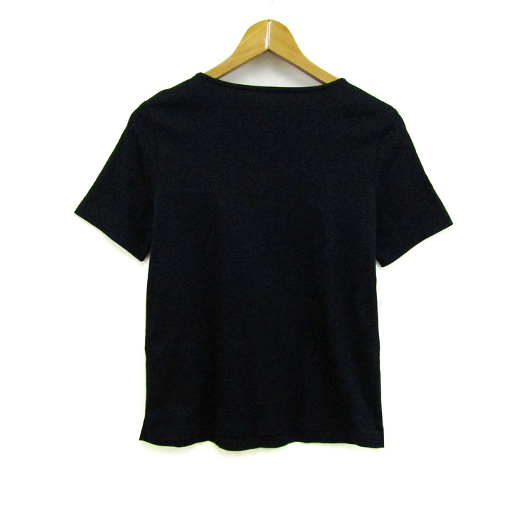 レリアン 半袖Ｔシャツ クルーネック ビジュー トップス レディース 9サイズ ブラック Leilian レリアン 半袖Tシャツ クルーネック ビジュー トップス