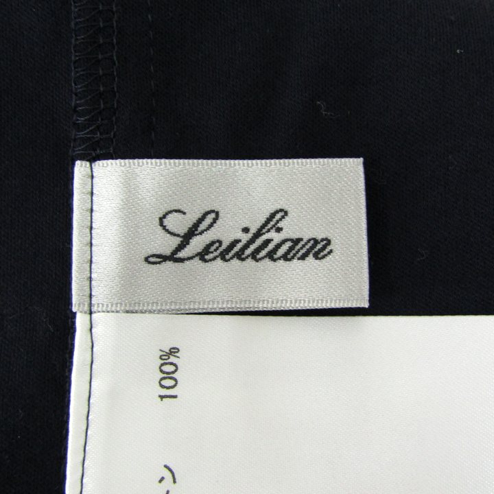 レリアン 半袖Ｔシャツ クルーネック ビジュー トップス レディース 9サイズ ブラック Leilian レリアン 半袖Tシャツ クルーネック ビジュー トップス