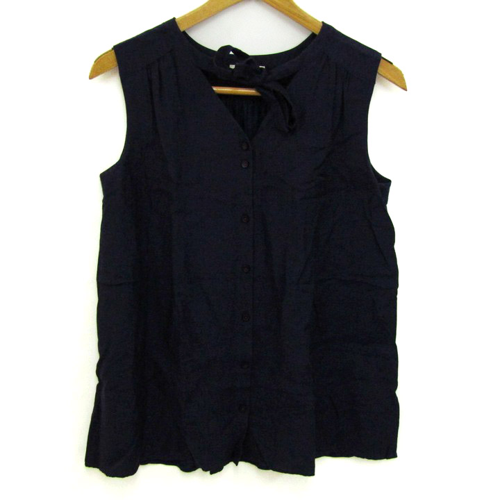 ポールスミス ノースリーブカットソー Vネック トップス レディース 38サイズ パープル系×ネイビー Paul Smith Paul Smith - ポールスミス ノースリーブカットソー Vネック