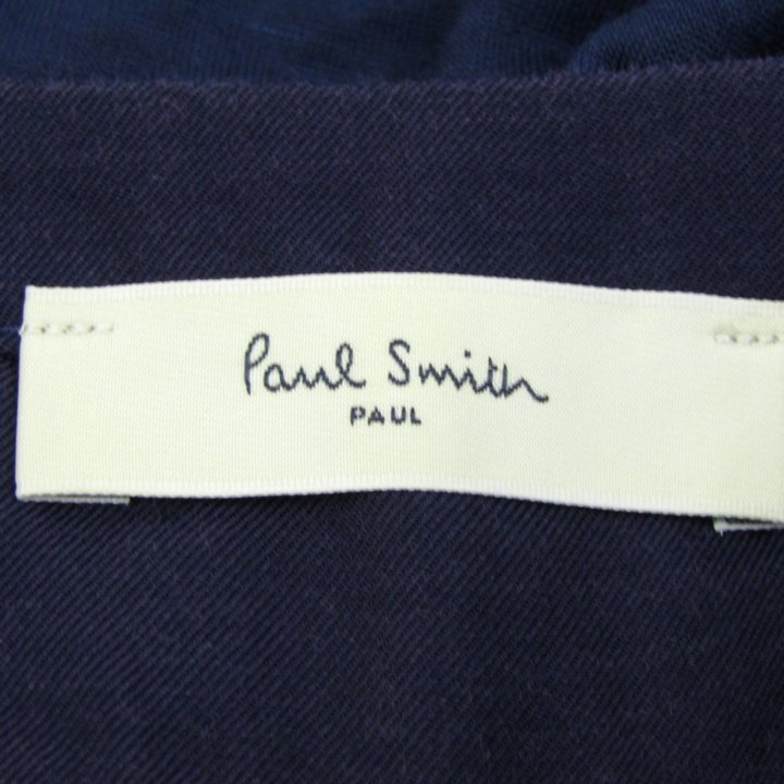 ポールスミス ノースリーブカットソー Vネック トップス レディース 38サイズ パープル系×ネイビー Paul Smith ポールスミス ノースリーブカットソー Vネック トップス
