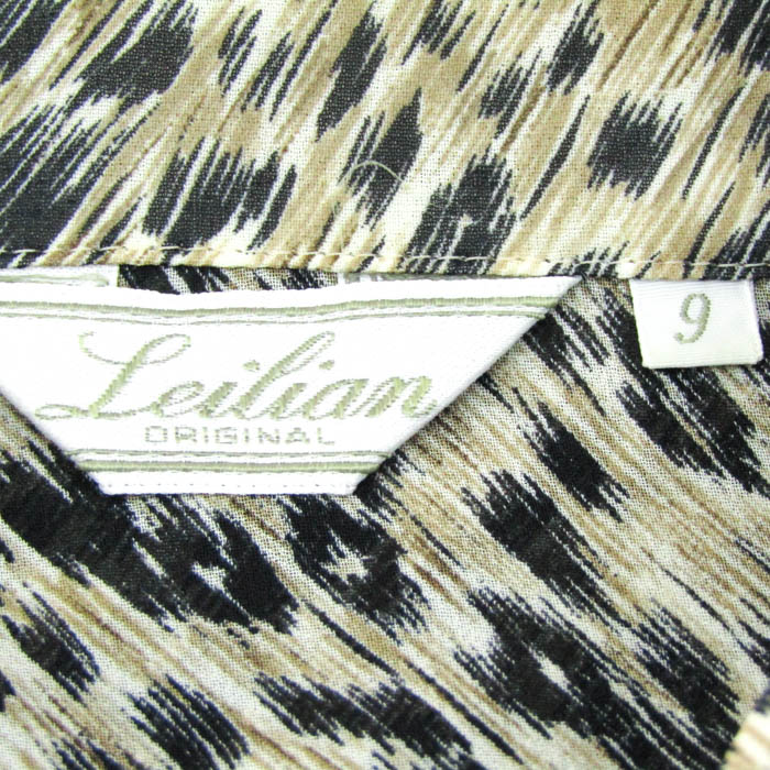 レリアン 半袖シャツ ヒョウ柄 レオパード トップス レディース 9サイズ ブラウン系/ブラック系 Leilian レリアン 半袖シャツ ヒョウ柄 レオパード トップス レディース