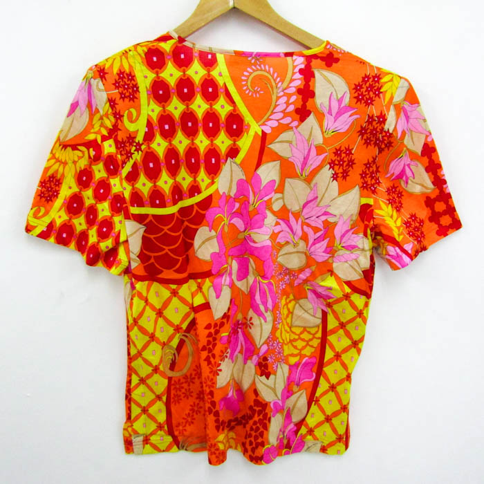 アヴェラルド・ベッシ 半袖Ｔシャツ 花柄 トップス イタリア製 レディース 14サイズ オレンジ系/レッド系 AVERARDO BESSI アヴェラルド・ベッシ 半袖Tシャツ 花柄 トップス イタリア製