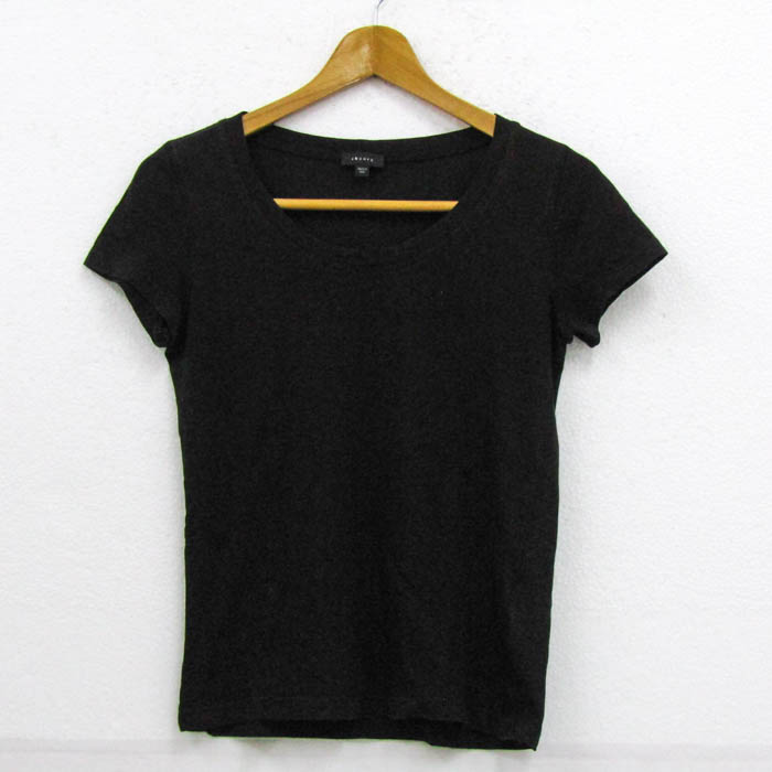 セオリー 半袖Ｔシャツ トップス Uネック コットンストレッチ レディース Sサイズ カーキ theory Theory - セオリー 半袖Tシャツ トップス Uネック コットン