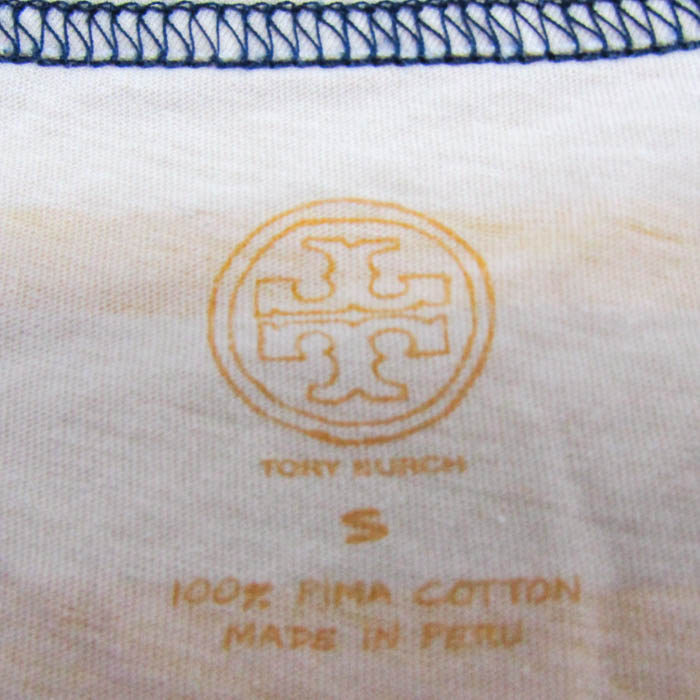 トリーバーチ 半袖Ｔシャツ クルーネック ボーダー トップス レディース Sサイズ イエロー系 Tory Burch Tory Burch - トリーバーチ 半袖Tシャツ クルーネック ボーダー