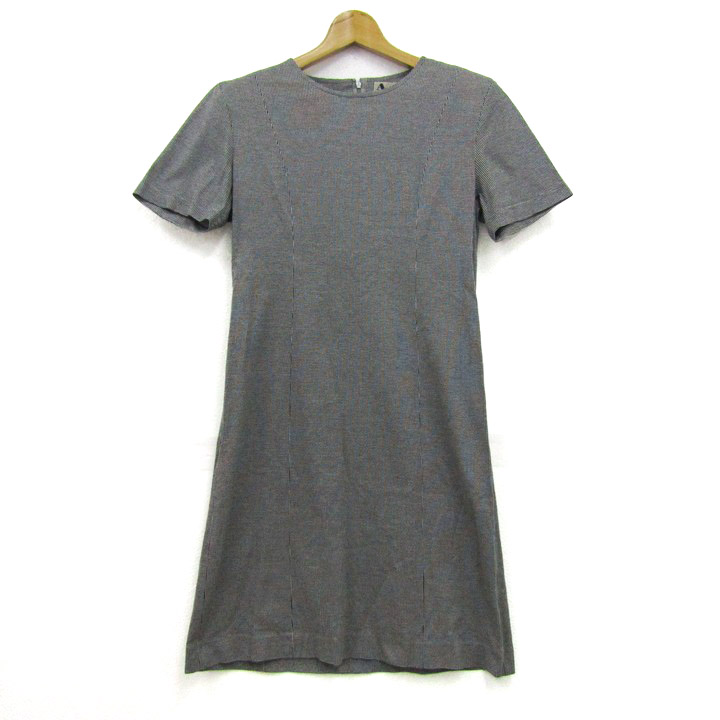極美品！大きいサイズ！アクアスキュータム　ストレッチワンピース 10 XL 総柄 Aquascutum #snc アクアスキュータム ワンピース S 黒 白 半袖