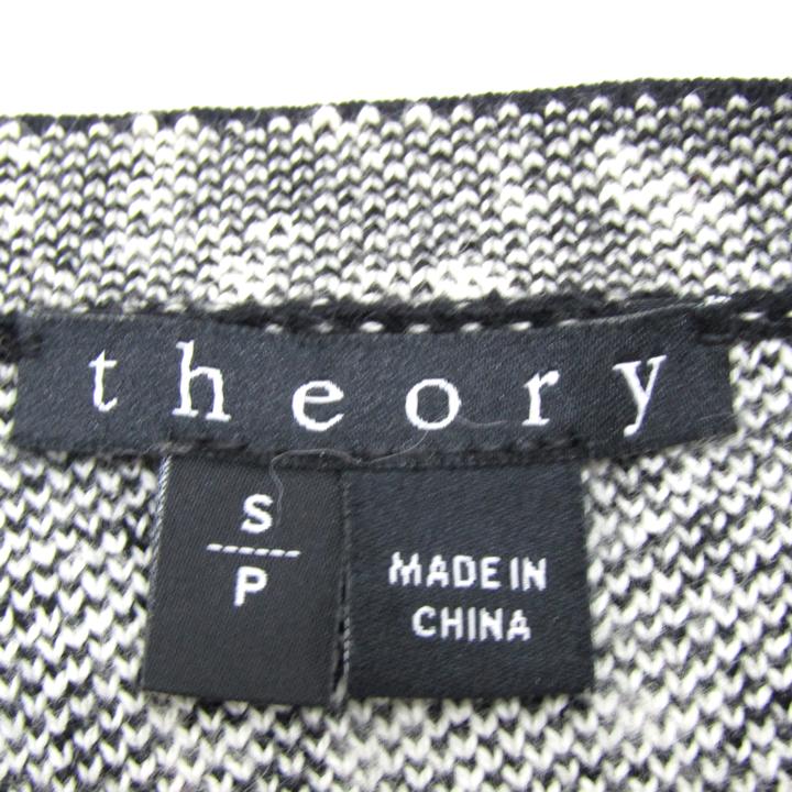 セオリー トップス ノースリーブ 総柄 ベスト レディース Sサイズ 白×黒 theory セオリー トップス ノースリーブ 総柄 ベスト レディース S