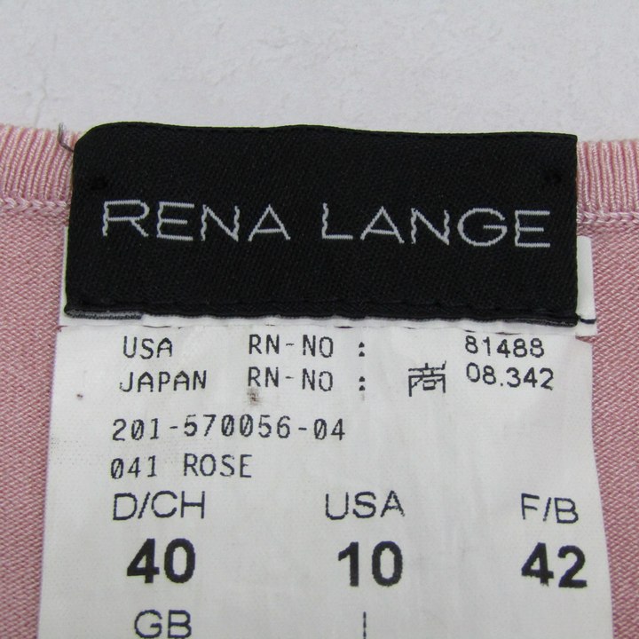 レナランゲ ニット トップス ノースリーブ イタリア製 大きいサイズ レディース USA10サイズ ピンク RENA LANGE レナランゲ ニット トップス ノースリーブ イタリア製 大きい