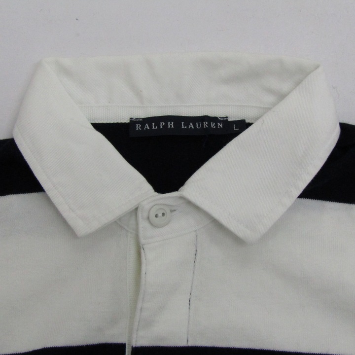 ポロラルフローレン ボーダーラガーシャツ　ポロシャツ　半袖　紺　白 ポロ ラルフローレン POLO RALPH LAUREN ポロシャツ ラガー