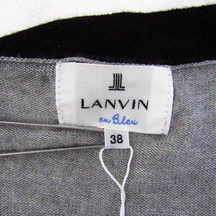 ランバンオンブルー カーディガン 五分袖 トップス ドット柄 未使用品 レディース 38サイズ グレー LANVIN en Bleu LANVIN en Bleu - ランバンオンブルー カーディガン トップス 五