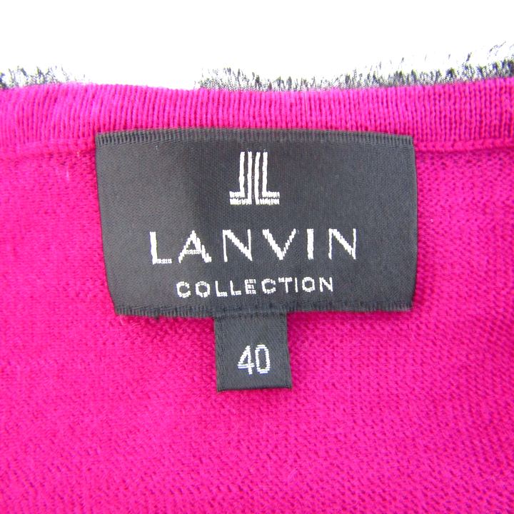 ランバン カーディガン ジャケット 長袖 ビジュー シルク混 アウター レディース 40サイズ 紫×黒 LANVIN LANVIN - ランバン カーディガン ジャケット 長袖 ビジュー
