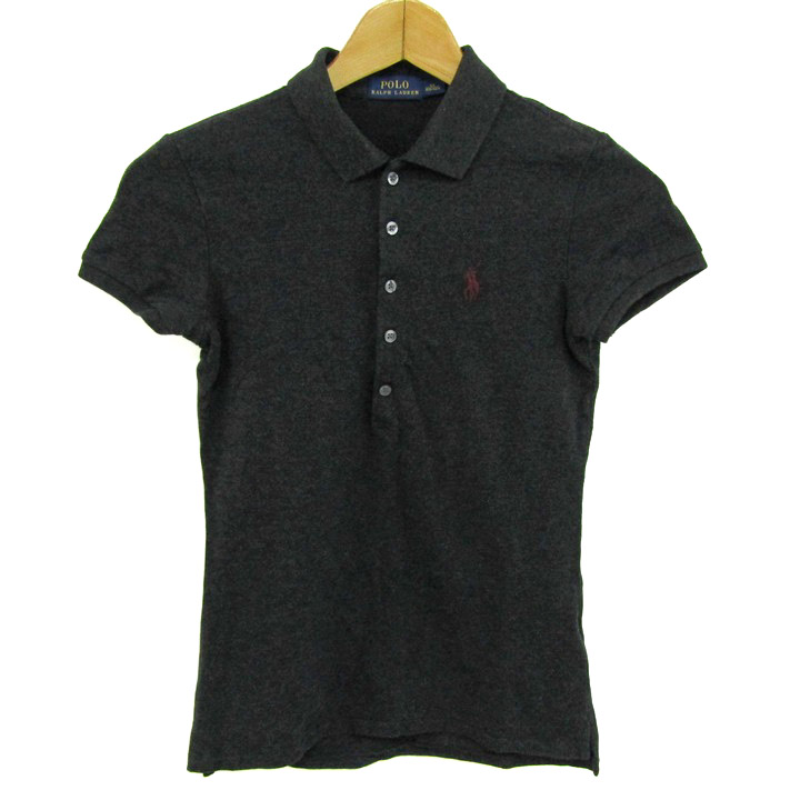 ポロ・ラルフローレン ポロシャツ 半袖 ポニーロゴ トップス レディース XSサイズ グレー系 POLO RALPH LAUREN ポロ・ラルフローレン ポロシャツ 半袖 ポニーロゴ トップス
