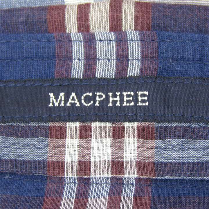 マカフィー 長袖シャツ トゥモローランド チェック柄 トップス レディース 38サイズ ブラウン系×ネイビー MACPHEE MACPHEE - マカフィー 長袖シャツ トゥモローランド チェック柄