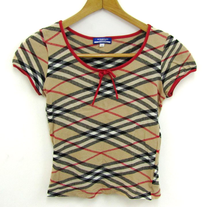 美品 BURBERRY バーバリーブルーレーベル ノバチェック カットソー M BURBERRY バーバリーブルーレーベル Tシャツ カットソー ノバ
