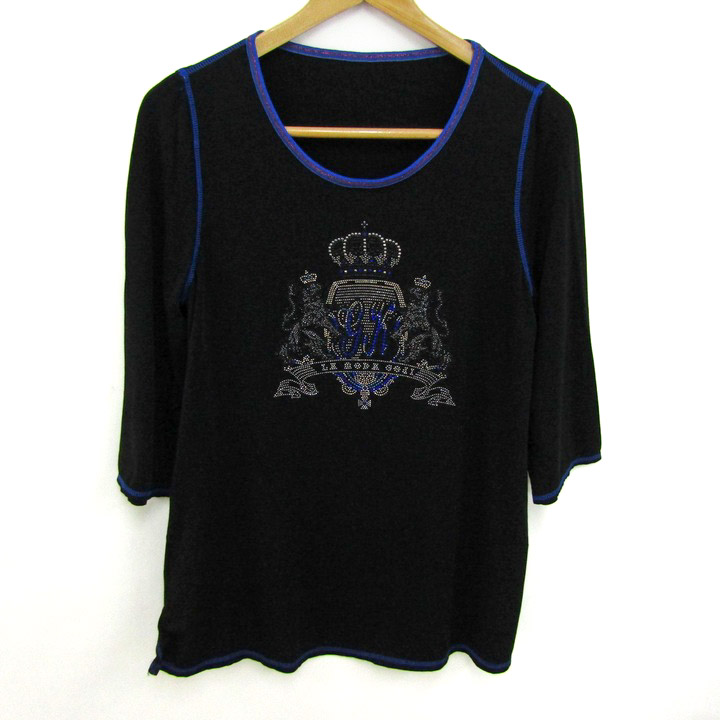 【冬バーゲン★】 シャツ カットソー 長袖 伊太利屋 ビジュー レディース トップス トップス