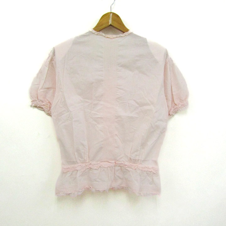 23SS ファッション 【PINKHOUSE】フリル付きホワイトシャツ 半袖