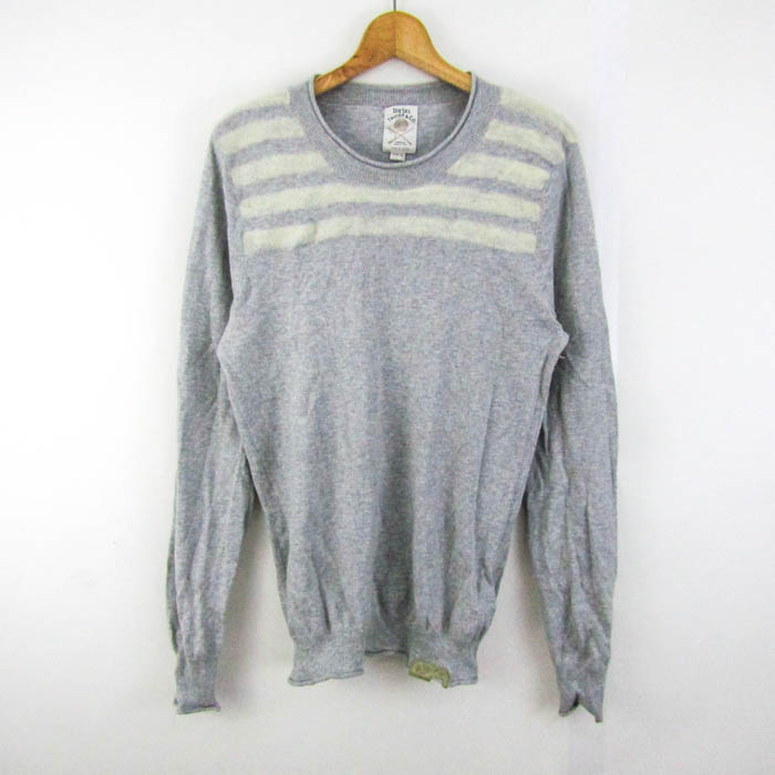 DIESEL グレー ロゴプリント セーター DIESEL グレー ロゴプリント セーター