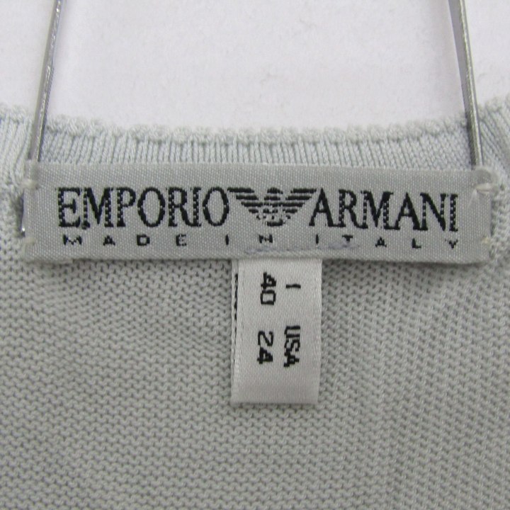 エンポリオアルマーニ キャミソール ノースリーブ トップス イタリア製 レディース 40サイズ グレー×ピンク×紺 Emporio Armani EMPORIO ARMANI - エンポリオアルマーニ キャミソール