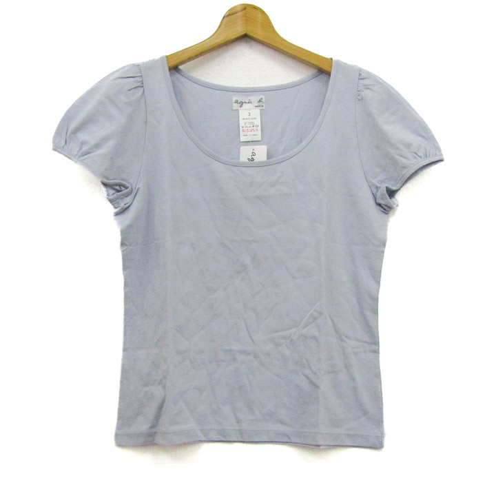 アニエスベー 半袖Ｔシャツ 未使用 コットン100%  ブランド トップス 日本製 レディース 3サイズ 水色 agnes b. アニエスベー 半袖Tシャツ 未使用 コットン100% ブランド