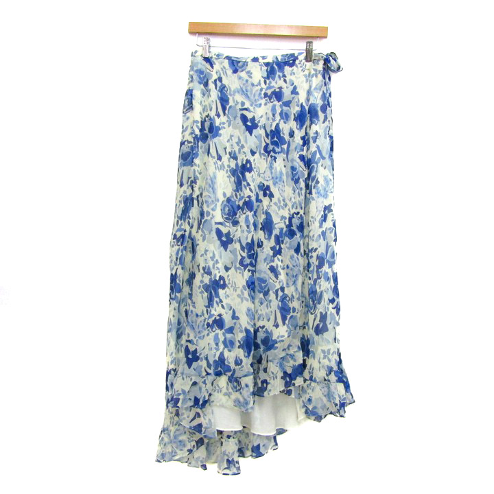 ポロラルフローレン　アシメトリーフレアスカート　シフォンスカート　ほぼ未使用 ポロラルフローレン ロングスカート ボトムス アシンメトリー 花