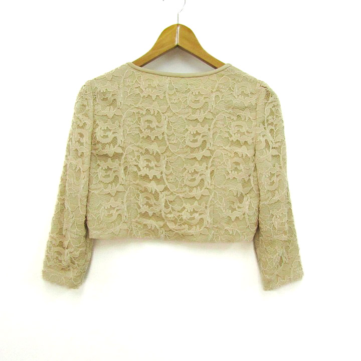 美品AUSTIN REED 総レース ノーカラージャケット ビジュー 装飾38 美品AUSTIN REED 総レース ノーカラージャケット ビジュー 装飾