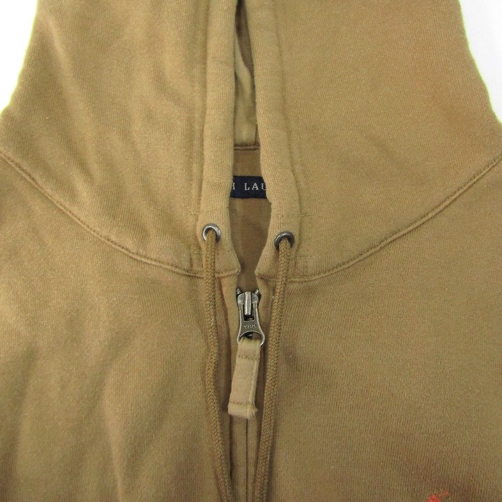 ラルフローレン フルジップパーカー 長袖 ポニーロゴ トップス レディース Mサイズ ベージュ RALPH LAUREN ラルフローレン フルジップパーカー 長袖 ポニーロゴ トップス
