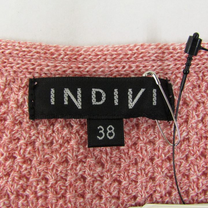 インディヴィ ニット  七分袖 Vネックトップス レディース 38サイズ ピンク INDIVI インディヴィ ニット 七分袖 Vネックトップス レディース 38