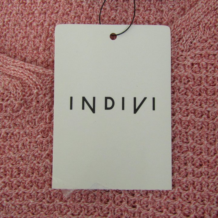 インディヴィ ニット  七分袖 Vネックトップス レディース 38サイズ ピンク INDIVI インディヴィ ニット 七分袖 Vネックトップス レディース 38
