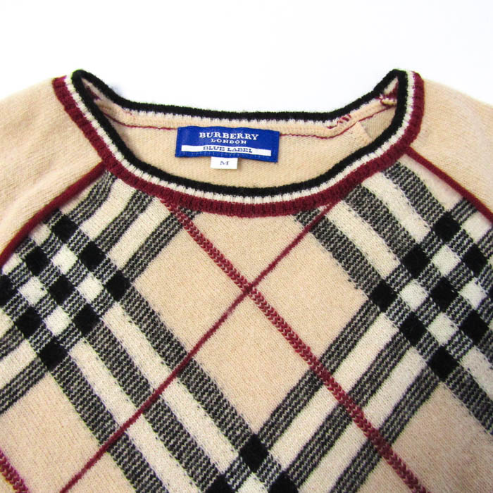 ★美品★バーバリーブルーレーベル＊ノバチェック総柄＊半袖トップス＊M バーバリーブルーレーベル Tシャツ 半袖 総柄 ノバチェック