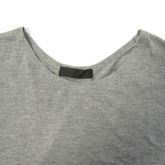 ジーナシス 長袖カットソー（F）コットン レース グレー 綿