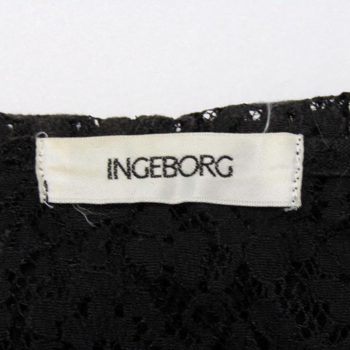 インゲボルグ カーディガン 長袖 レース トップス レディース 4サイズ ブラック INGEBORG セール】 【OUTLET】ローゲージ透かし編みカーディガン