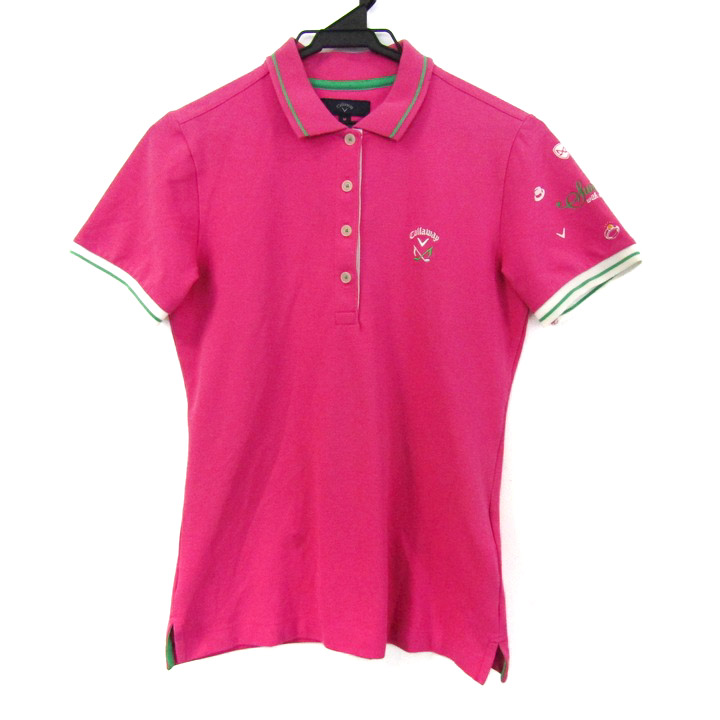 Callaway（M）半袖ポロシャツ　スポーツ　ゴルフ　刺繍ロゴ　レッド