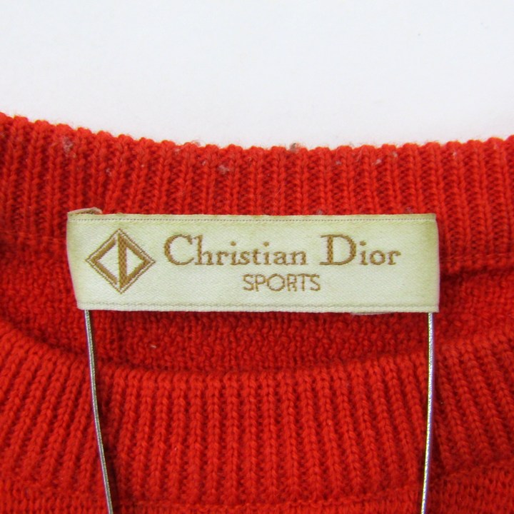 Dior クリスチャン ディオール スポーツ 長袖 ニット セーター S レッド A】 Christian Dior SPORTS クリスチャンディオール スポーツ CD