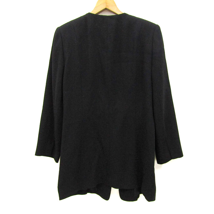 Leilian レリアン テーラードカラーコート サイズ13＋ 黒 ドット柄