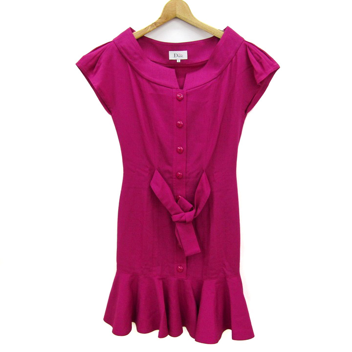 ミスディオール ワンピース 半袖 ウール混 L Miss Dior 極美品 ミスディオール ワンピース 半袖 ウール混 ヴィンテージ