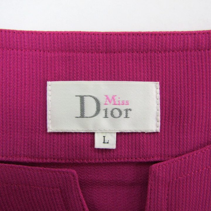 ミスディオール ワンピース 半袖 ウール混 L Miss Dior 極美品 ミスディオール ワンピース 半袖 ウール混 ヴィンテージ