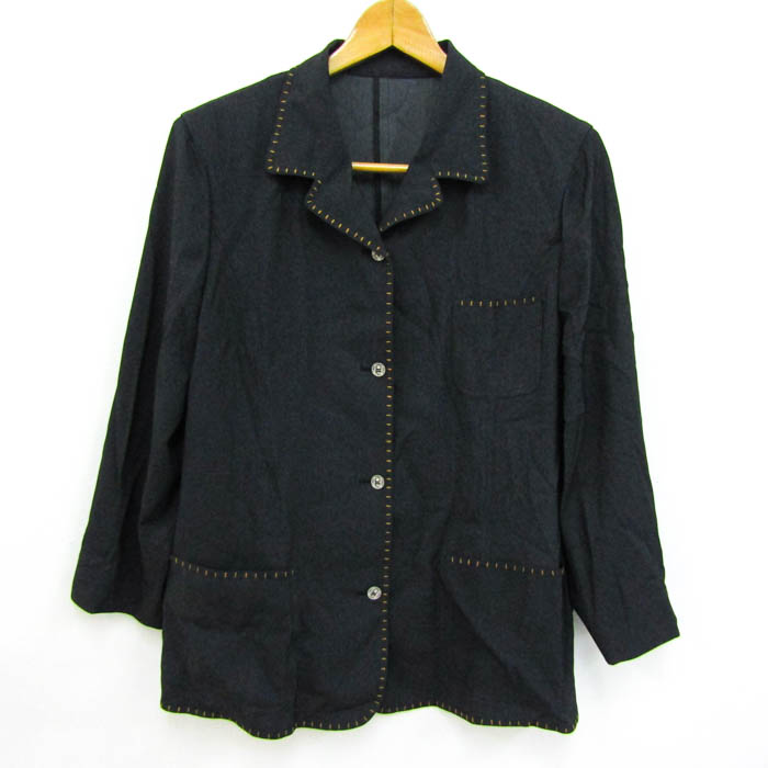 レリアン シャツジャケット アウター ステッチ 日本製生地使用  