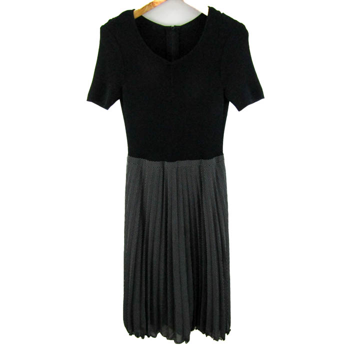 中古】Leilian(レリアン) ワンピース 半袖/ロング/チェック柄 カーキ  