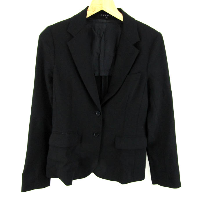 Theory - セオリー ノーカラージャケット アウター オープンカーディガン 未使用品 レディース Sサイズ 白×黒 theory セオリー ノーカラージャケット アウター オープンカーディガン