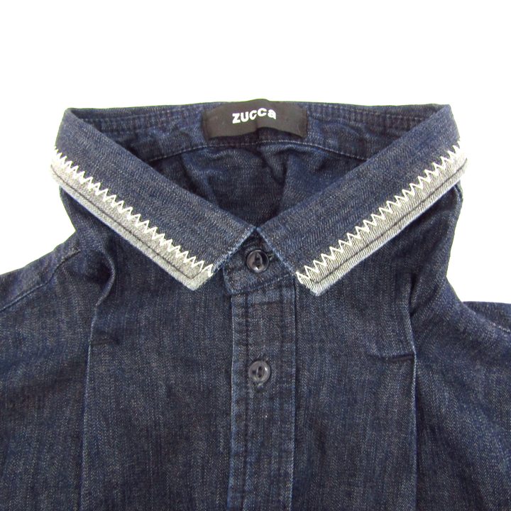 美品★ZUCCA ズッカ　コットンデニム　シャツ　M ズッカ 長袖シャツ デニムシャツ コットン100％ ブランド