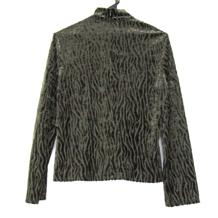 ランバン カットソー シャツ トップス 長袖 ハイネック アニマル柄 日本製 レディース 40サイズ カーキ LANVIN ランバン カットソー シャツ トップス 長袖 ハイネック アニマル