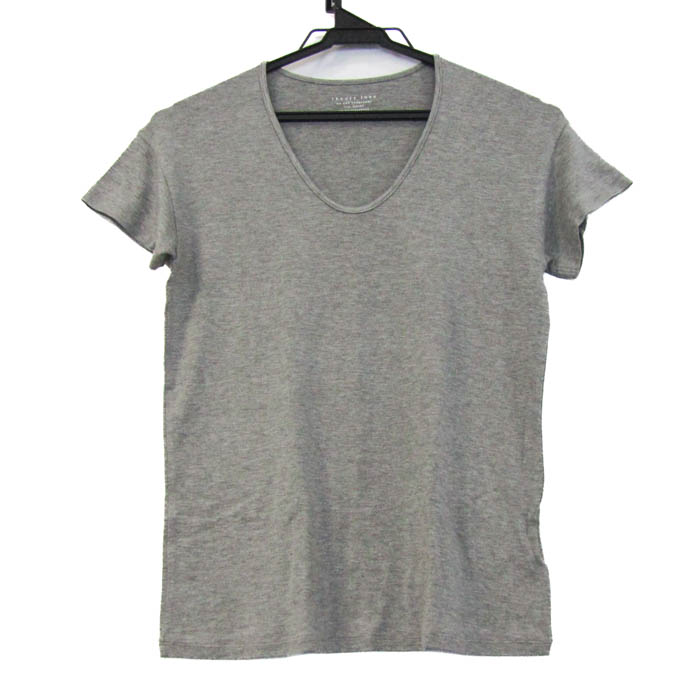 セオリーリュクス 半袖Ｔシャツ トップス Uネック 半袖 日本製 レディース 38サイズ グレー theory luxe セオリーリュクス 半袖Tシャツ トップス Uネック 半袖 日本製